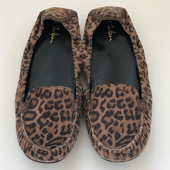 COLE HAAN Leopard Ballet Flats Nike Air Slip On Loafers Women’s Size 9.5 Wide - Picture 2 of 16